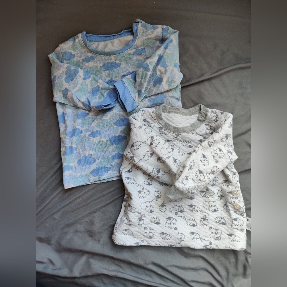 Uniqlo long sleeve t-shirt and quilted sweatshirt